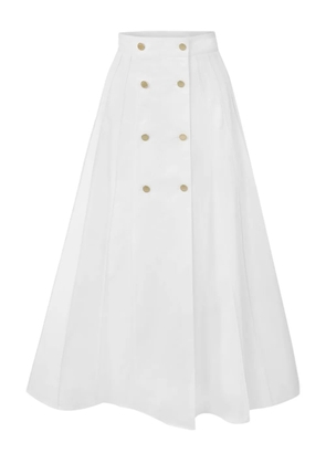 Carolina Herrera midi skirt with gold buttons - White
