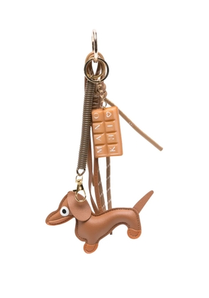 Manokhi dog-appliqué charm - Brown