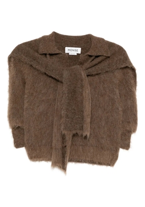 Monse knitted scarf top - Brown