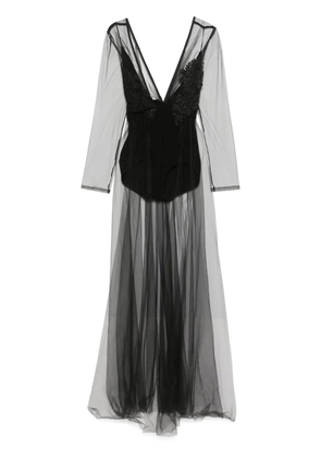 Alchemy x Lia Aram floral-lace bodysuit - Black