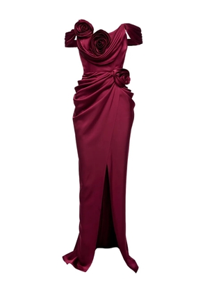 Ana Radu rose-embellishment maxi dress - Red