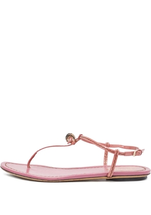 Gucci Pre-Owned leather flat sandals - Purple