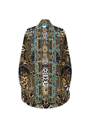 Camilla crystal-embellished cape - Black