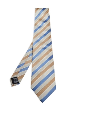 BOSS stripe-pattern silk tie - Blue