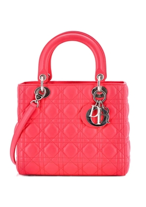 Christian Dior Pre-Owned Lady Dior Bag Cannage Quilt Lambskin Medium satchel - Pink