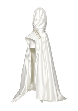 Ana Radu satin draped gown - White