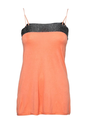 Emporio Armani Pre-Owned beaded-trim top - Orange