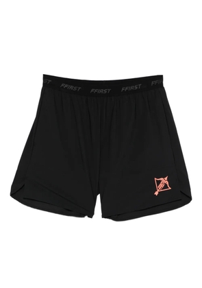 Family First logo-print performance shorts - Black