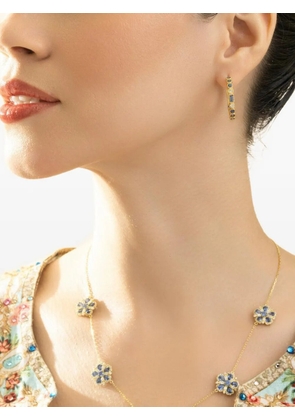 Tanya Farah 18K yellow gold sapphire hoop earrings