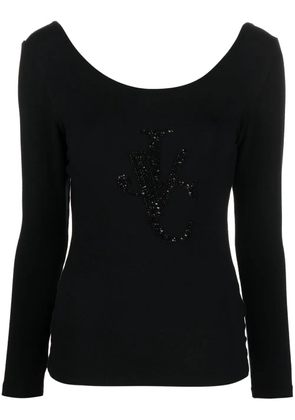 Versace Pre-Owned 2000s sequinned long-sleeved top - Black