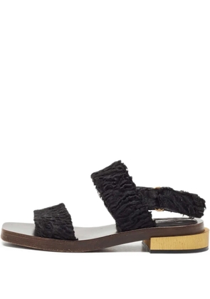 Gucci Pre-Owned velvet flat sandals - Black