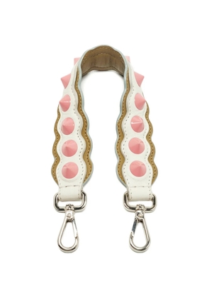 Fendi Pre-Owned studded leather shoulder strap - White