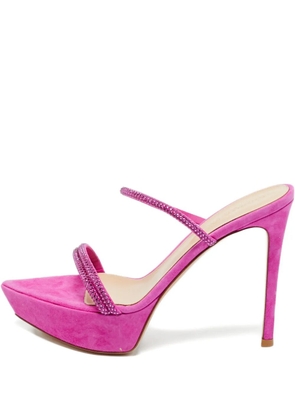 Gianvito Rossi Cannes crystals suede sandals - Pink
