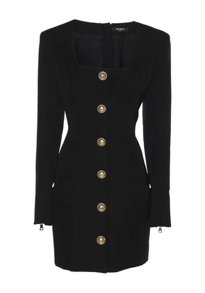 Balmain Pre-Owned wool button midi dress - Black