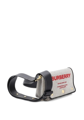 Burberry Pre-Owned Hackberry Shoulder Bag Canvas with Leather Small crossbody bag - Grey