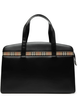 Burberry Pre-Owned 20th Century House Check Trimmed Leather handbag - Black