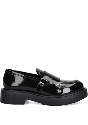 Love Moschino heart-detail loafers - Black
