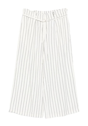 Marc O'Polo pinstriped belted trousers - White