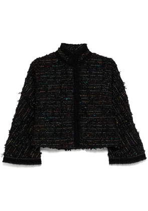 SHIATZY CHEN Sense of Ink Collection mandarin collar tweed jacket - Black