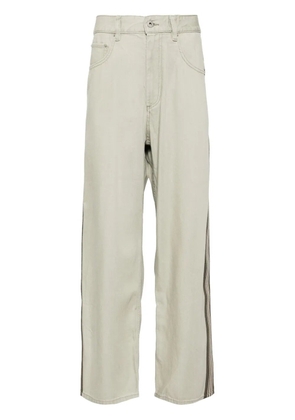 CROQUIS side-stripe straight-leg jeans - Green