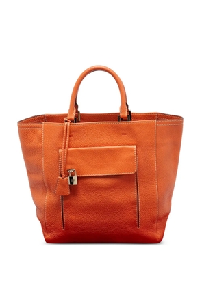 Carolina Herrera Vintage leather pocket tote bag - Orange