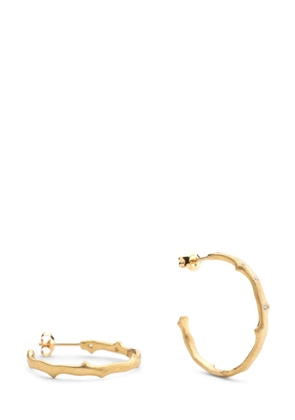 Yasuko Azuma 18kt yellow gold Thorn diamond hoop earrings