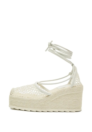 Bottega Veneta Pre-Owned mesh leather sandals - White