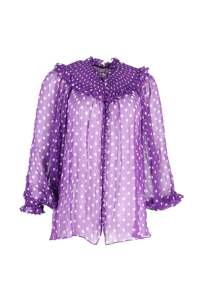 ZIMMERMANN shirred polka dot blouse - Purple
