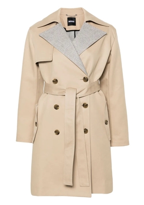 BOSS Prince of Wales check trench coat - Neutrals