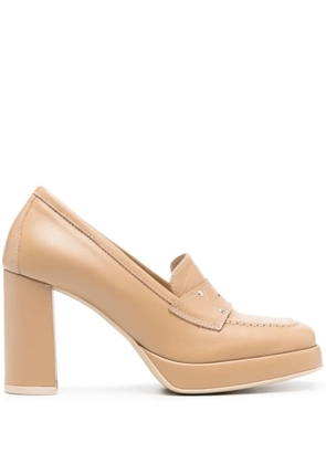 NeroGiardini 100mm stud-embellished leather pumps - Neutrals