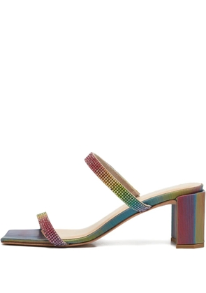 BY FAR pre-owned 65mm crystal-embellishment sandals - Pink