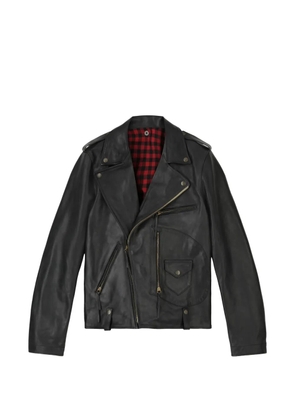 Fortela asymmetrical-zip leather jacket - Black