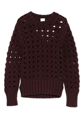 Eleventy open-knit crew-neck sweater - Purple