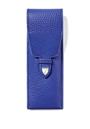 Aspinal Of London textured pen case (16cm x 3.8cm) - Blue