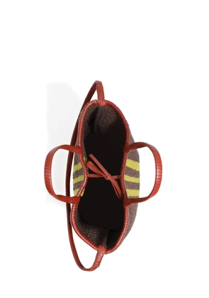 Bimba y Lola stripe-detail tote bag - Brown