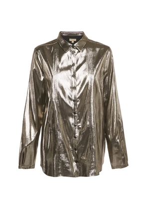 Burberry Pre-Owned metallic pleated top - Grey