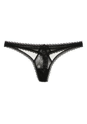 Kiki de Montparnasse Dahlia lace thong - Black