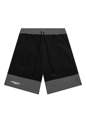 Neighborhood two-tone panelled shorts - Black