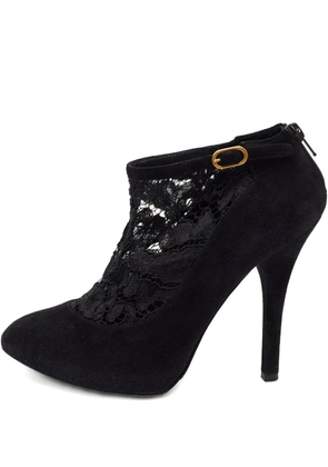 Dolce & Gabbana Pre-Owned 120mm suede lace boots - Black