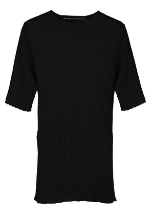 Gloria Coelho side-slits ribbed T-shirt - Black