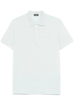 Zegna logo-embroidered polo shirt - Blue