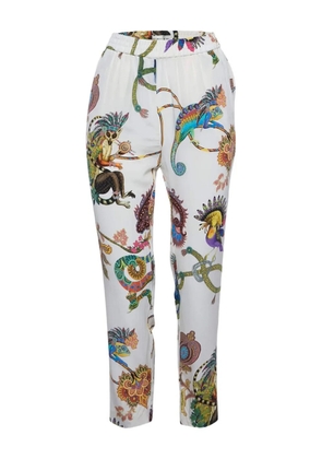 Etro Pre-Owned 2024 Capri paisley-animal print trousers - White