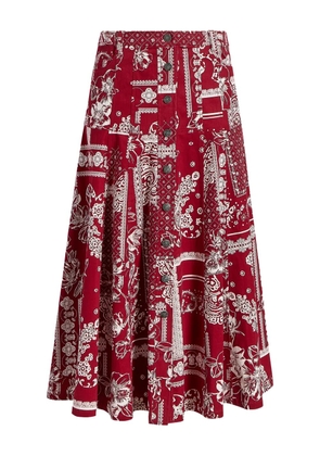 Cinq A Sept paisley-print skirt - Red