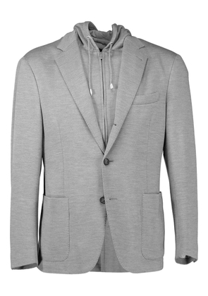 Eleventy hooded single-breast blazer - Grey