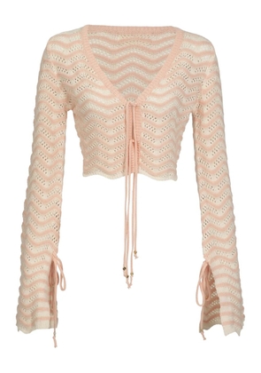 BANANHOT knitted tie-fastening top - Pink