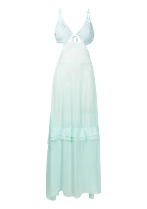 Amir Slama cut-out semi-sheer maxi dress - Blue