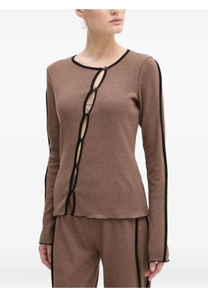 Résumé button trim knitwear - Brown