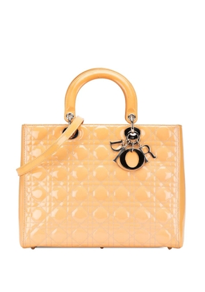 Christian Dior Pre-Owned 2012 Large Patent Cannage Lady Dior satchel - Brown