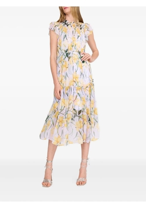 Christy Lynn Vera ruffled floral midi dress - White
