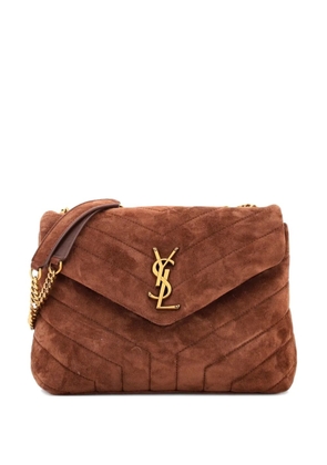 Saint Laurent Pre-Owned Loulou Matelasse Chevron Suede Small shoulder bag - Brown